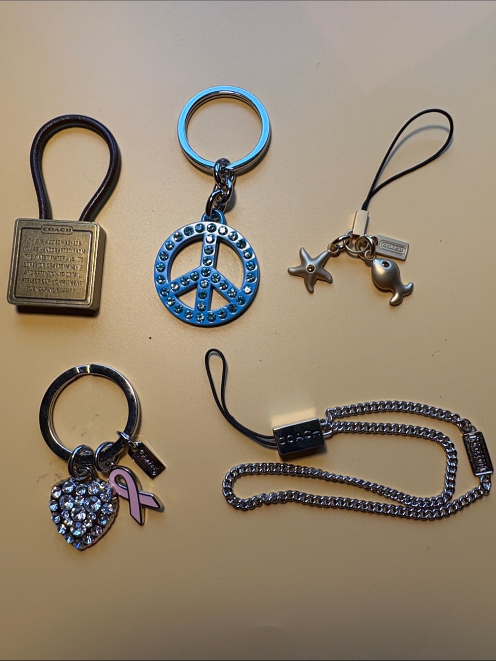 Coach 5pc Set Keychains